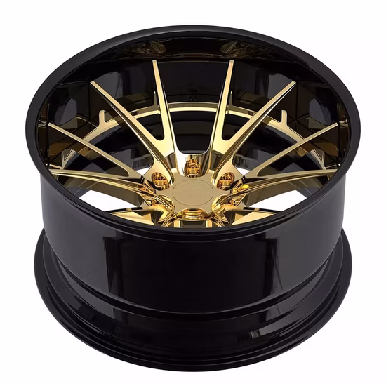 Kipardo 18 19 20 21 22 23 Inch Customized Golden Wheel Rim High Polished Deep Concave 2 3 Pieces Custom Forged Wheels 5X112 5X114.3 5X130 5X120 5X115 5X110